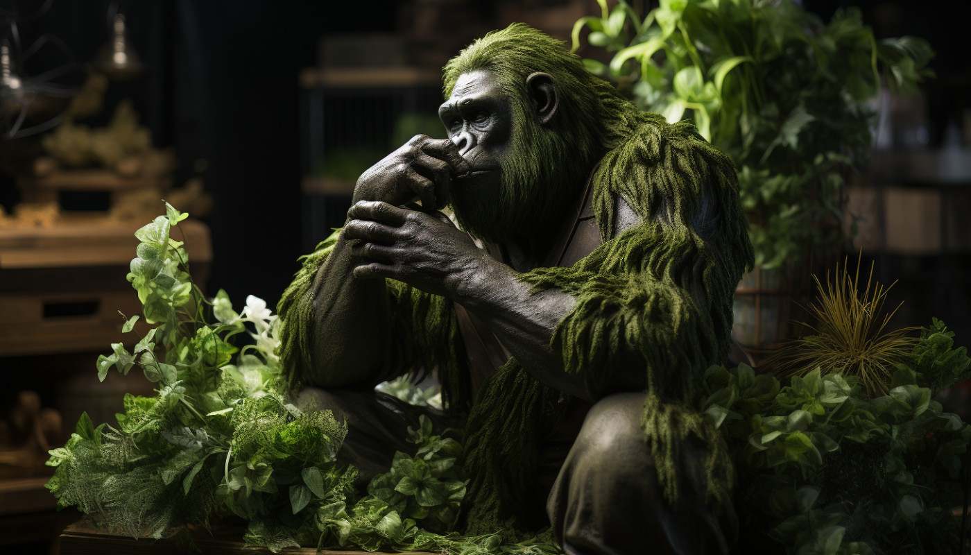 Pourquoi utiliser une statue de gorille pour les décorations ?